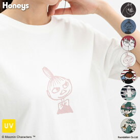 ■10%OFFクーポン配布中♪■トップス Tシャツ 半袖Tシャツ カットソー 半袖 コットン 綿 UVカット ムーミン キャラクター レディース Honeys ハニーズ ムーミン／半袖Tシャツ
