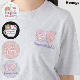 SALE トップス Tシャツ 半袖Tシャツ カットソー 半袖 大きいサイズ モンチッチ レディース セール Honeys ハニーズ モンチッチ×サンリオキャラクターズ／Tシャツ