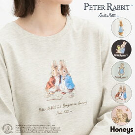 ■10%OFFクーポン配布中♪■SALE トップス カットソー Tシャツ ロンT 長袖Tシャツ ピーターラビット（TM） キャラクター レディース セール Honeys ハニーズ ピーターラビット（TM）／Tシャツ
