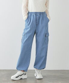 ■スーパーセール限定クーポン配布■ポイント2倍■ボトムス パンツ カーゴパンツ デニムパンツ ストレートパンツ デニム コットン 綿 綿100％ 無地 2way レディース 雑誌掲載 Honeys ハニーズ デニムカーゴパンツ