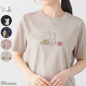SALE トップス Tシャツ 半袖Tシャツ カットソー 半袖 UVカット プーさん キャラクター 綿混 クルーネック レディース セール Honeys ハニーズ プーさん／半袖Tシャツ