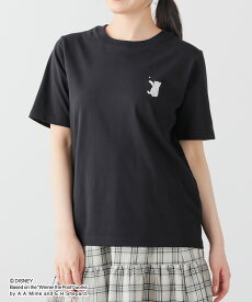 【お得なクーポン配布中！】SALE トップス Tシャツ 半袖Tシャツ カットソー 半袖 UVカット プーさん キャラクター 綿混 クルーネック レディース セール Honeys ハニーズ プーさん／半袖Tシャツ