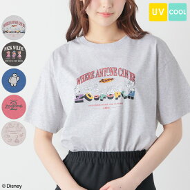 【スペシャルクーポン配布中！】SALE トップス Tシャツ 半袖Tシャツ カットソー 半袖 接触冷感 ハニさら Disney ディズニー レディース セール Honeys ハニーズ ディズニー／ゆるTシャツ