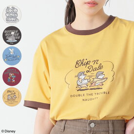 【スペシャルクーポン配布中！】SALE トップス Tシャツ 半袖Tシャツ カットソー 半袖 接触冷感 ハニさら Disney ディズニー レディース セール Honeys ハニーズ ディズニー／リンガーT