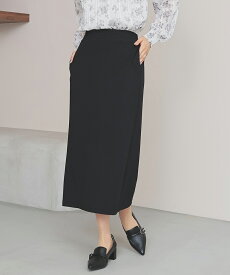 ボトムス スカート ロングスカート ロング丈 再生ポリエステル ストレッチ カットツイル素材 無地 裏地付き レディース Honeys ハニーズ ナロースカート