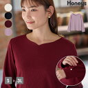 ★期間限定価格★トップス カットソー 長袖 大きいサイズ オフィス きれいめ ハートネック レディース Honeys ハニーズ ハートネックトップス
