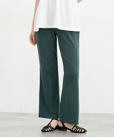 【MAX2000円OFFクーポン配布中！】ボトムス パンツ セルフカット フレアパンツ ロングパンツ 綿混 ウエストゴム ポケット 無地 カジュアル レディース Honeys ハニーズ セルフカットフレアパンツ