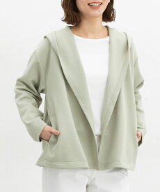 SALE トップス カーディガン 長袖 フーデッドカーデ ストレッチ きれいめ 無地 フード付き ポケット レディース セール Honeys ハニーズ きれいめフーデッドカーデ
