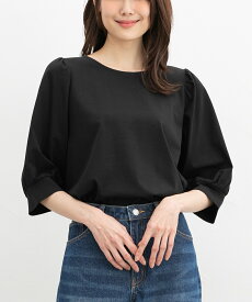 ＼最大2000円OFFクーポン配布中♪／トップス カットソー ボリューム袖 ハニさら 大きいサイズ UVカット 接触冷感 無地 ボーダー柄 綿混 レディース Honeys ハニーズ ボリューム6分袖トップス