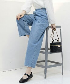 SALE ボトムス デニム ジーンズ ワイドパンツ ハイウエスト 綿100％ レディース セール Honeys ハニーズ ストレートパンツ（股下64cm）