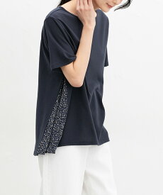 トップス カットソー 半袖 ハニさら チュニック Tシャツ 半袖Tシャツ UVカット 接触冷感 吸水速乾 レディース Honeys ハニーズ 脇切替チュニック