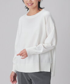 ■スーパーSALE特別クーポン配布中■SALE トップス ニット セーター 長袖 オーバーサイズ ゆったり ボーダー柄 無地 スリット レディース セール Honeys ハニーズ ゆるニットトップス