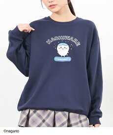 トップス トレーナー スウェット 長袖 ちいかわ キャラクター ゆったり ドロスト 綿混 裏毛 刺繍 レディース Honeys ハニーズ ちいかわ／ゆるトレーナー