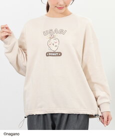 【限定クーポン♪】トップス トレーナー スウェット 長袖 ちいかわ キャラクター ゆったり ドロスト 綿混 裏毛 刺繍 レディース Honeys ハニーズ ちいかわ／ゆるトレーナー