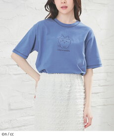 ■10%OFFクーポン配布中♪■ちいかわTシャツ トップス Tシャツ 半袖Tシャツ カットソー 半袖 キャラクター 刺繍 プリント グッズ クルーネック 綿混 Chiikawa レディース Honeys ハニーズ ちいかわ／Tシャツ