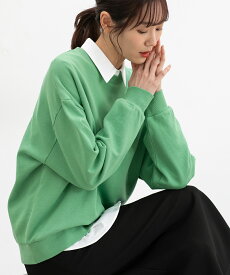 SALE トップス スウェット 長袖 男女兼用 ユニセックス コットン 綿 大きいサイズ ゆるトップス クルーネック レディース セール Honeys ハニーズ スウェットゆるトップス