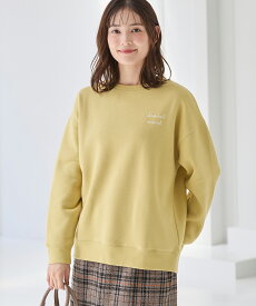 【最大2000円OFFクーポン♪】トップス スウェット 長袖 ハニぽか あったか ゆったり ロゴ 刺繍 裏毛 綿混 クルーネック レディース Honeys ハニーズ 裏起毛ゆるロゴ刺繍スウェット