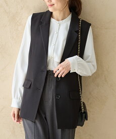 アウター セットアップ ウォッシャブル オフィス きれいめ ベスト ジレ イージーケア レディース Honeys ハニーズ テーラードジレ