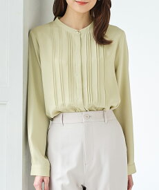 ◆◇Fashion THE SALE限定価格◇◆ブラウス 長袖 オフィス 通勤 トップス 大きいサイズ きれいめ ピンタック 変わり織り 無地 レディース Honeys ハニーズ ピンタックブラウス