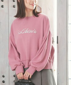 ■期間限定クーポン配布中♪■SALE トップス スウェット 長袖 ロゴ ゆったり 綿 ボリューム袖 ドロップショルダー レディース セール ニコラ 雑誌掲載 Honeys ハニーズ パール付ゆるトップス