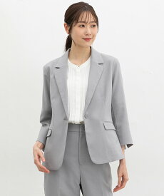 SALE アウター ジャケット テーラード セットアップ ウォッシャブル 大きいサイズ オフィス きれいめ レディース セール Honeys ハニーズ 8分袖1つ釦テーラードジャケット