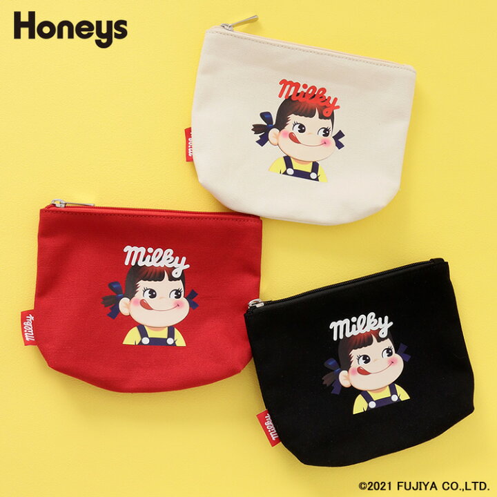 楽天市場 ポーチ 小物入れ 綿 キャンバス マチあり ファスナー レディース 春 夏 秋 冬 Honeys ハニーズ ポーチ ペコちゃん ハニーズ オンラインショップ
