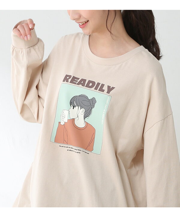 楽天市場 トップス Tシャツ 長袖 イラストプリント レディース 秋 冬 Honeys ハニーズ イラストプリントｔシャツ ハニーズ オンラインショップ