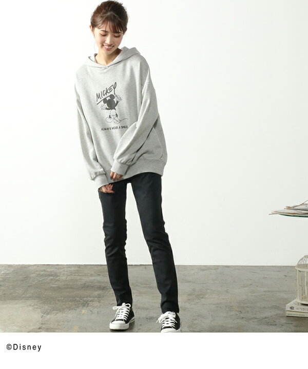 楽天市場 トップス パーカー 裏毛 スウェット イラストプリント ロゴ シック レディース 秋 冬 オールシーズン Honeys ハニーズ ディズニー パーカー ハニーズ オンラインショップ