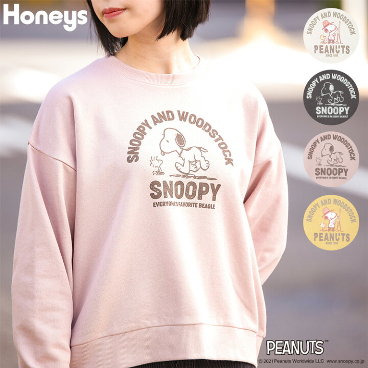 楽天市場 トップス 長袖 トレーナー スウェット 裏毛 イラストプリント ロゴ レディース 冬 Honeys ハニーズ スヌーピー トレーナー ハニーズ オンラインショップ