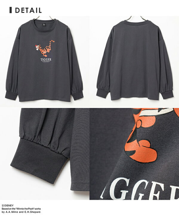 楽天市場 トップス ｔシャツ ロンｔ 長袖 イラストプリント ロゴ クルーネック レディース 秋 Honeys ハニーズ プーさん ゆるｔシャツ ハニーズ オンラインショップ