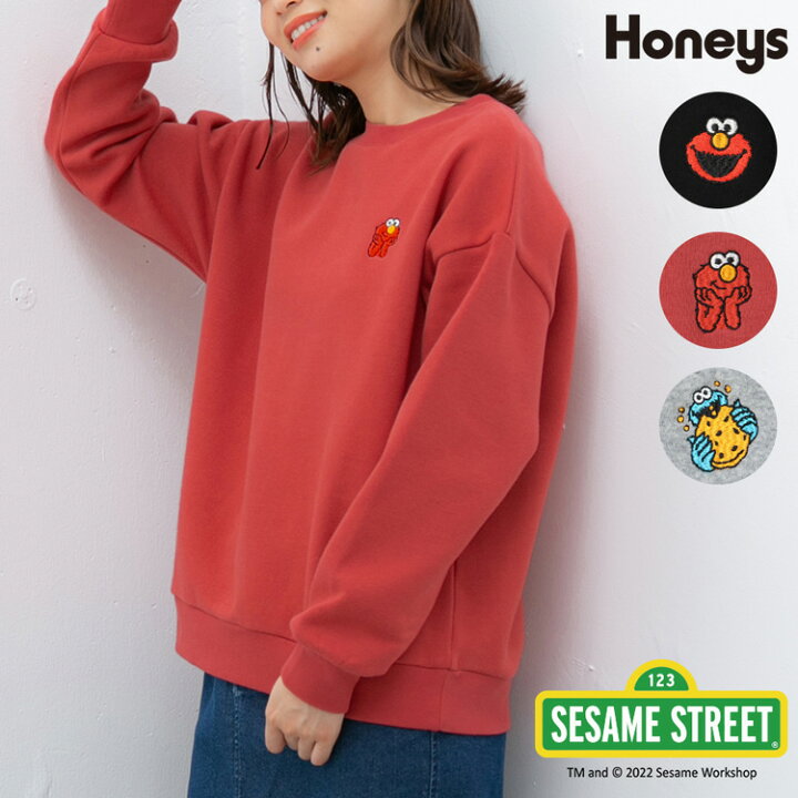 楽天市場 トップス スウェット トレーナー 長袖 裏起毛 刺繍 プリント ラフ おしゃれ レディース 冬 Honeys ハニーズ セサミ ゆるトップス ハニーズ オンラインショップ