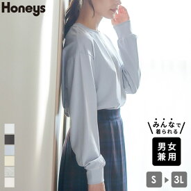 トップス Tシャツ カットソー クルーネック 長袖 綿100％ ゆったり メンズ レディース Honeys ハニーズ USAコットンTシャツ