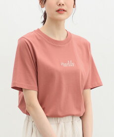 トップス Tシャツ 半袖 綿 コットン UVカット 大人カジュアル クルーニック レディース 夏 Honeys ハニーズ ロゴ刺繍Tシャツ