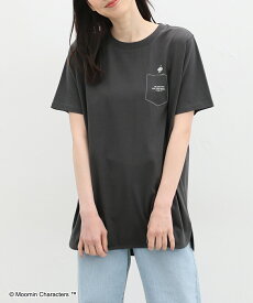 Tシャツ レディース 半袖 ロング チュニック ゆったり ミィ 大人 キャラクター 夏 部屋着 Honeys ハニーズ ムーミン／半袖チュニック