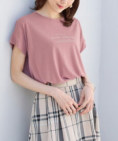 Tシャツ カットソー 半袖 汗じみ 防止 服 目立たない おしゃれ ロゴ 長め レディース 白 黒 Honeys ハニーズ 汗ジミ軽減ロゴTシャツ