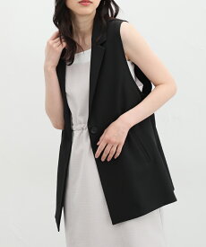 トップス ジレ ベスト レディース 黒 羽織り ウォッシャブル イージーケア オフィス 通勤 きれいめ 夏 Honeys ハニーズ テーラードジレ