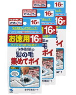 小林製薬 髪の毛集めてポイ 【まとめ買い】の お風呂の排水口の髪の毛をキャッチ 16枚×3個