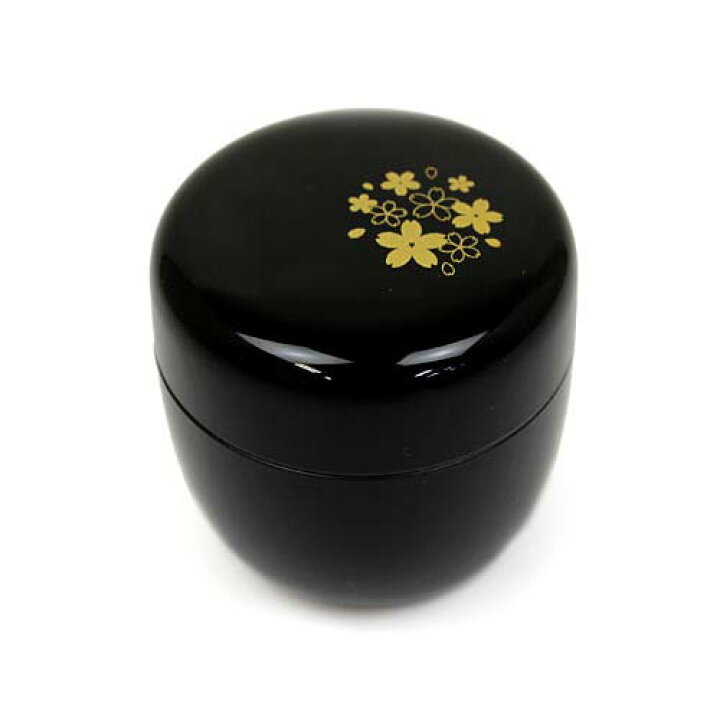 楽天市場】茶道具 棗 なつめ 彩色 中棗 中蓋付 黒 桜画 日本製 国産 