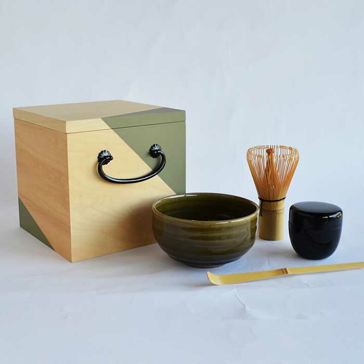 備前茶道・茶器セット木箱入り‼️ 日本製 茶道具 美濃焼 抹茶碗セット木