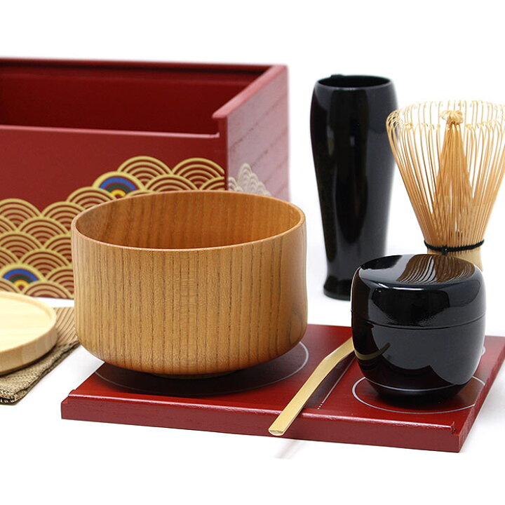 楽天市場】茶道具 セット 初心者 茶道具セット 遊茶箱 朱掻合（レッド 