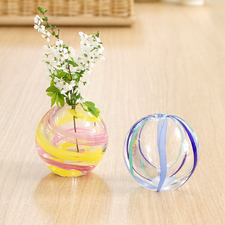 楽天市場】一輪挿し 花瓶 フラワーベース ガラス 津軽びいどろ 色手鞠  