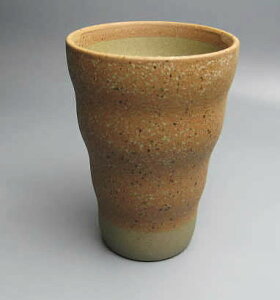 赤信楽・波タンブラー / 陶器製ビールコップ【美濃焼】