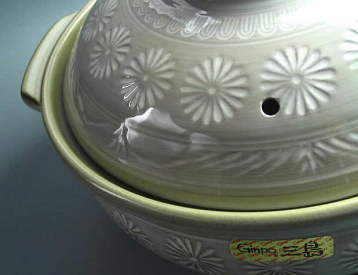 楽天市場】日本製 銀峯花三島土鍋11号・5-6人用【万古焼】 : 和・洋  