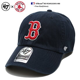 47 キャップ メンズ レディース 春夏秋冬用 紺/赤 レッドソックス MLB Red Sox B ロゴ フォーティセブン CLEAN UP 47brand 帽子 cap ローキャップ 浅め ぼうし おしゃれ かっこいい 刺繍 b系 ヒップホップ ファッション ストリート系 ブランド 新作 RGW02GWS