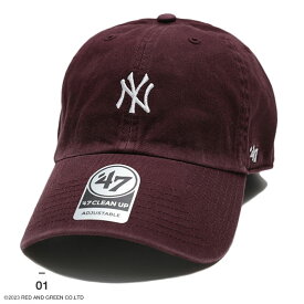 47 キャップ 47brand ニューヨーク ヤンキース 帽子 ローキャップ メンズ レディース 春夏秋冬用 バーガンディ MLB NY ロゴ フォーティセブン おしゃれ かっこいい ぼうし アメカジ ゴルフ b系 ヒップホップ ストリート系 ファッション ブランド B-BSRNR17GWS-KM