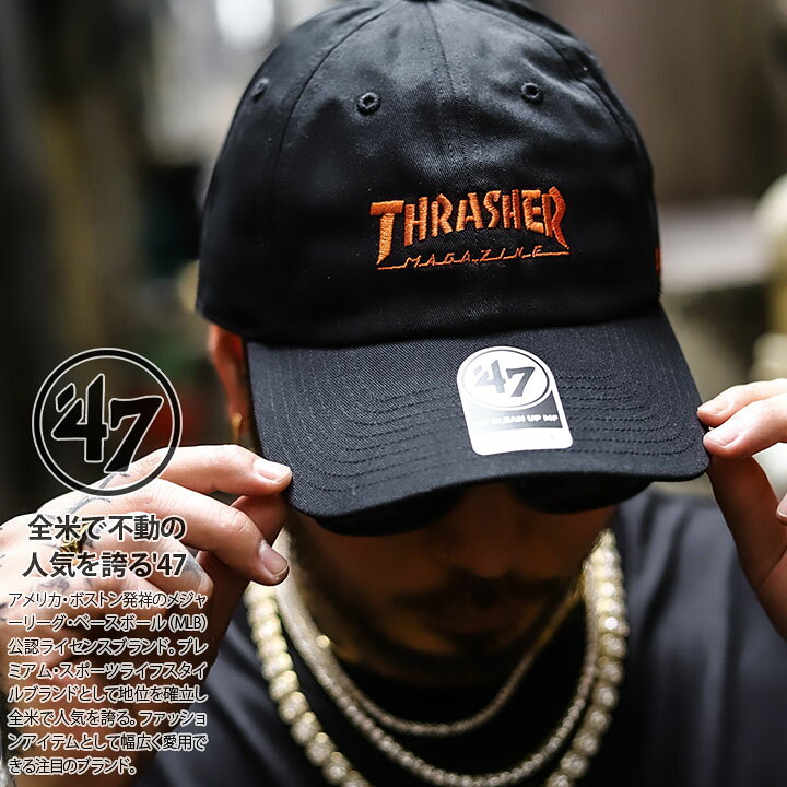 楽天市場】47 × THRASHER キャップ メンズ 黒 MLB サンフランシスコ 