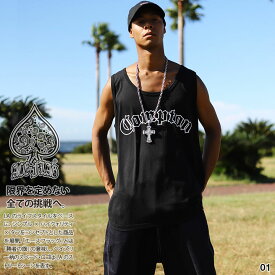 ACE FLAG 上下セット ノースリーブ Tシャツ デニム ハーフパンツ メンズ 黒/白 大きいサイズ エースフラッグ セットアップ Compton コンプトン ビッグシルエット b系 ヒップホップ ダンス ストリート系 AF-SE-TK-021