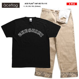 ACE FLAG 上下セット 半袖 Tシャツ チノパン ロングパンツ セットアップ メンズ 黒 大きいサイズ エースフラッグ おしゃれ Thug Life サグライフ ビッグシルエット b系 ヒップホップ 新作 AF-SE-TS-115