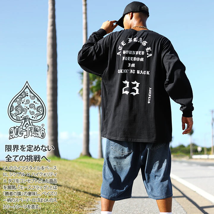 楽天市場】ACE FLAG 上下セット 長袖 Tシャツ ロンT デニム ハーフ 