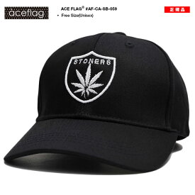 ACE FLAG キャップ メンズ 黒 大きいサイズ エースフラッグ 帽子 cap 深め カーブバイザー スナップバックキャップ シンプル ストーナー 大麻 マリファナ ヘンプ ロゴ b系 ヒップホップ ファッション ストリート系 新作 AF-CA-SB-059